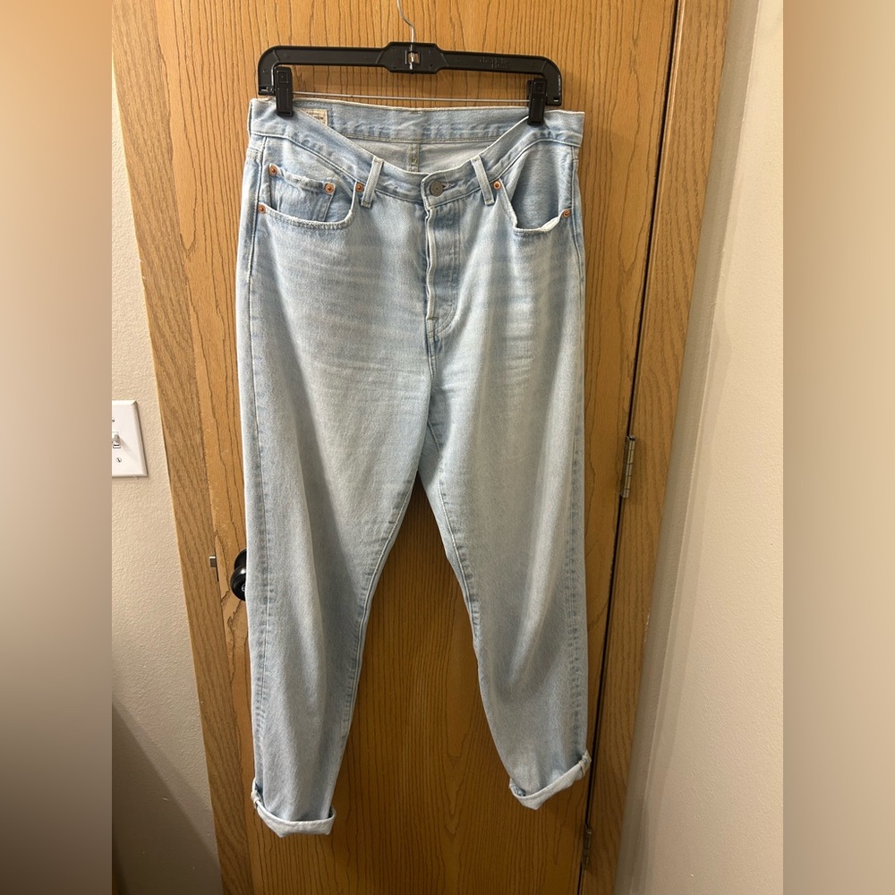 Levi's Premium Light Wash Denim with Brown Patch